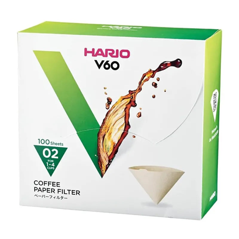 Papel de filtro Hario V60 02 branqueado (100 unidades) - Caixa